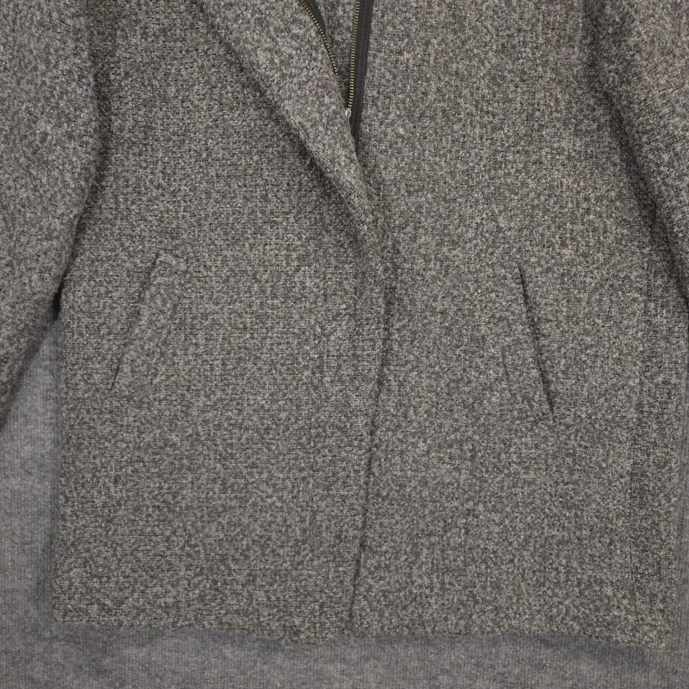 Marine Layer Jacket Womens XL Gray Boucle Cocoon Coat Asymmetrical Full Zip Snap